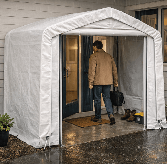 compact vehicle shed repurposed